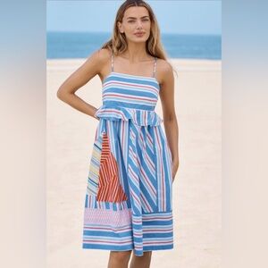 ✨ Anthropologie Sleeveless Square-Neck Knee-Length Dress Sz MP